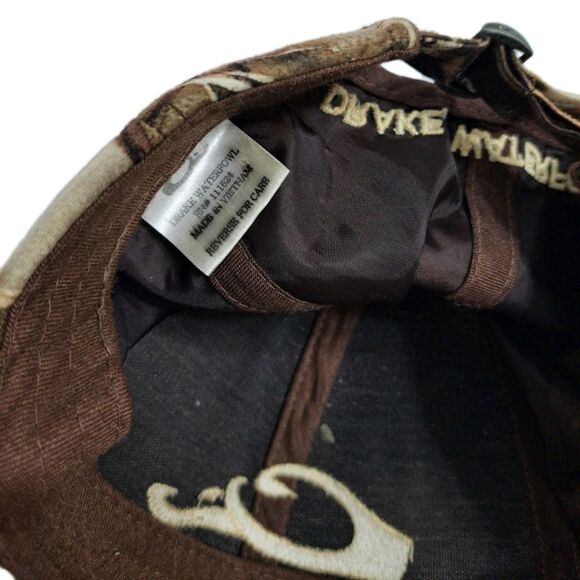 Drake Waterfowl Hat Advantage Shadow Grass Habitat Brown Adjustable Camo Cap - Picture 8 of 8